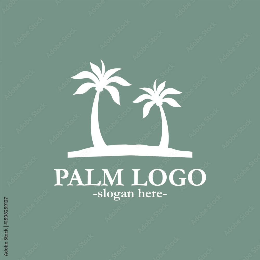 Obraz premium PALM BEACH LOGO DESIGN VECTOR ILLUSTRATION