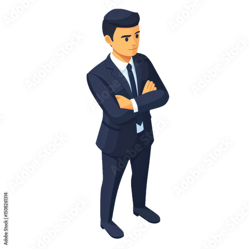 Confident Businessman in Suit: Professional Leadership and Corporate Success, Executive Management for Financial Growth and Strategic Planning in Industry