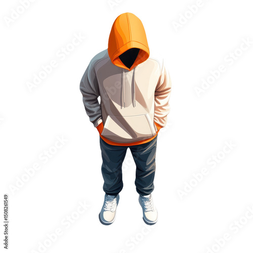 Stylish Person in Hoodie: Trendy Urban Fashion Outfit for Young Adults - Modern Streetwear Apparel with Comfortable Design and Casual Style