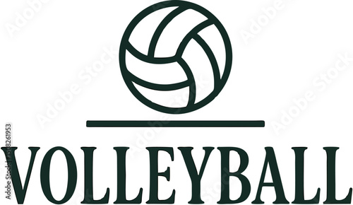 Volley Logo - Sport emblem A ball soars