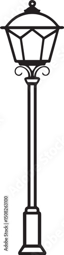 Lam post outline vector illustration line art	