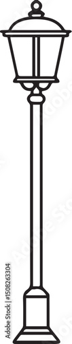 Lam post outline vector illustration line art	