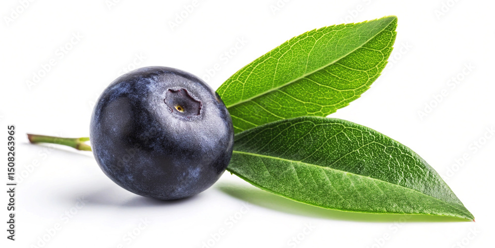 Acai berry with leaf on White Background – Small Dark Purple Fruit Clusters Acai berry with leaf on White Background – Small Dark Purple Fruit Clusters