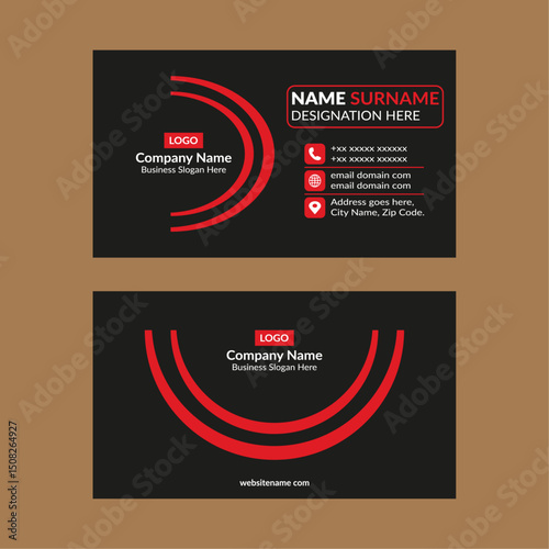 Modern Business Card Layout. Classic Template Display for Promotional Campaign.