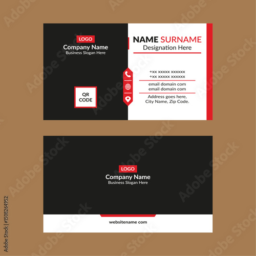 Modern Business Card Layout. Trendy Template Display for Promotional Campaign.