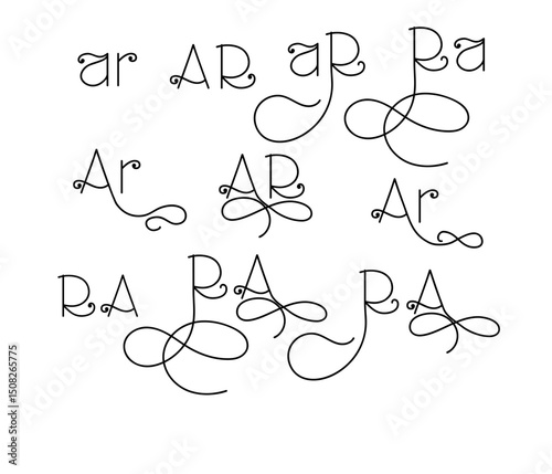 Luxury A and R Overlapping Letters Monogram Logo – Calligraphy Typography Vector Emblem Design