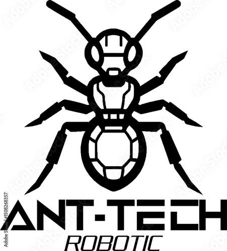 Robotic ant, Metallic insect Robotic, futuristic design, isolated cybernetic ant with glowing accents, robotic insect concept for futuristic