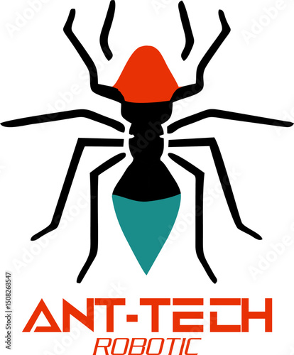 Robotic ant, Metallic insect Robotic, futuristic design, isolated cybernetic ant with glowing accents, robotic insect concept for futuristic