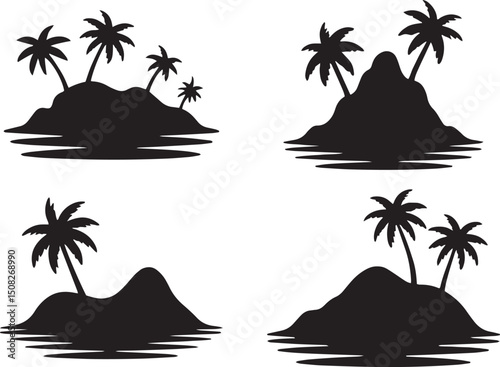 islands silhouette, island outline, island shape, island form, island icon, island graphic, island drawing