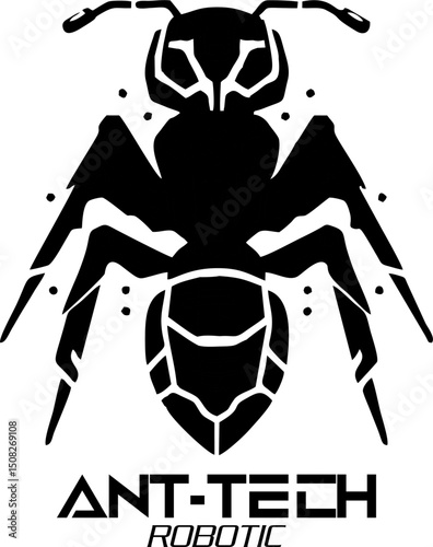 Robotic ant, Metallic insect Robotic, futuristic design, isolated cybernetic ant with glowing accents, robotic insect concept for futuristic
