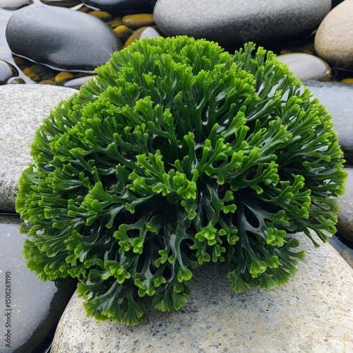 Seaweed Fucus spiralis on the stone