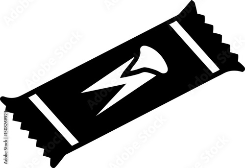Energy Bar With Bite Silhouette Vector Illustration