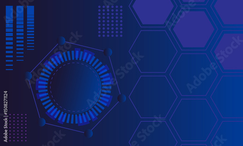 Geometric hexagon abstract background with simple polygonal elements. Medical, business, technology or science design.
