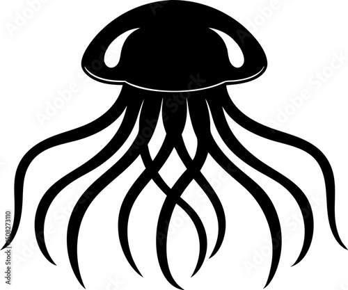 Jellyfish Silhouette Vector Illustration 
