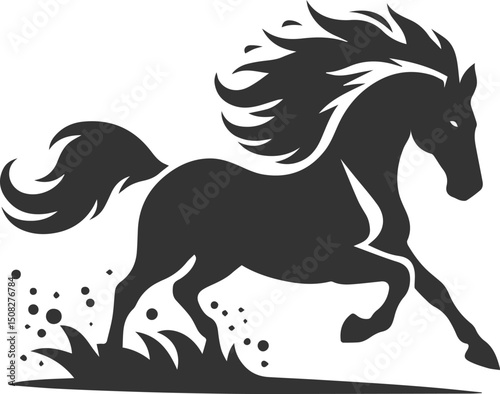 Black horse artwork drawing animal vector silhouette