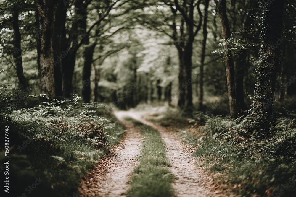 Fototapeta premium Scenic Forest Path Through Lush Greenery