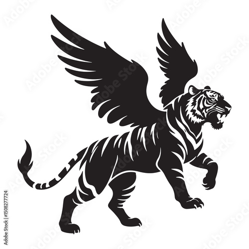 Wallpaper Mural Tiger vector illustration of a striped wild cat on a white background Torontodigital.ca