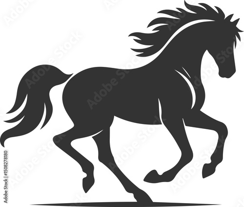 Black horse artwork drawing animal vector silhouette