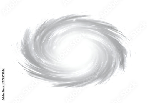 Abstract white vortex swirl on black background design element, On Transparent Background