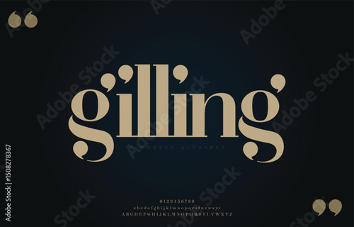 Gilling elegant alphabet letters font classic modern serif lettering minimal fashion designs typography decoration fonts for logo brands