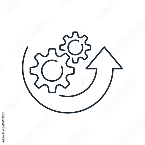 New regulation.Refresh setting. Vector linear illustration icon isolated on white background.