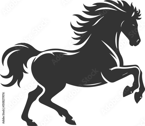 Black horse artwork drawing animal vector silhouette