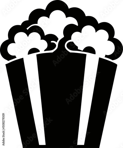 Popcorn Kernel Silhouette Vector Illustration 