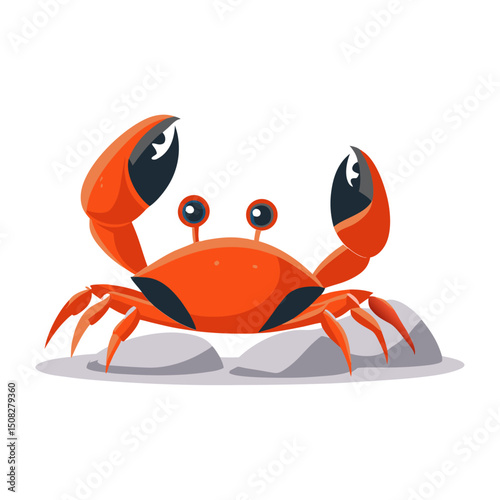 Crab Mascot Character Vector Illustration