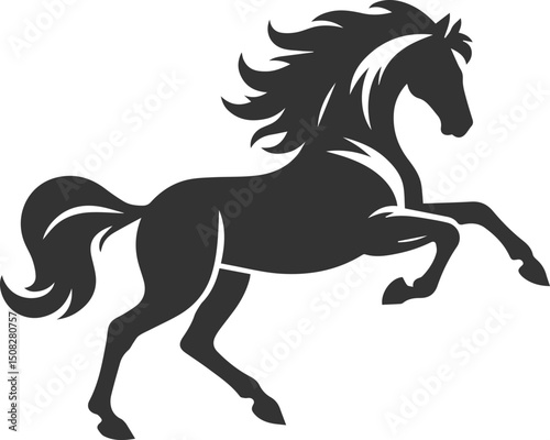 Black horse artwork drawing animal vector silhouette