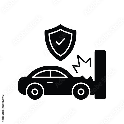 Vehicle insurance :Vector Icon which can easily modify or edit