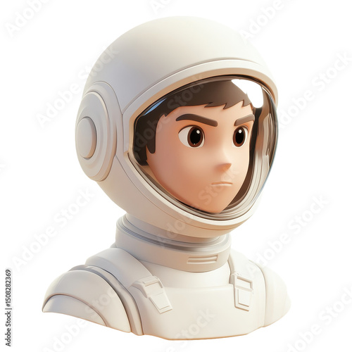 Cartoon Astronaut Boy in Space Suit and Helmet: A Vision of Future Exploration, Cosmic Adventure, and the Quest for Discovery in the Universe