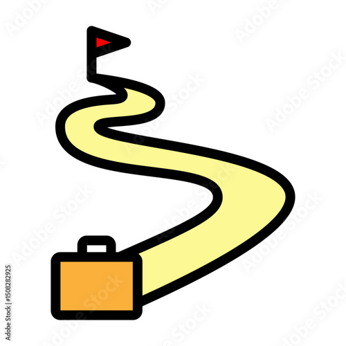 Career Path Vector Filled Icon Design