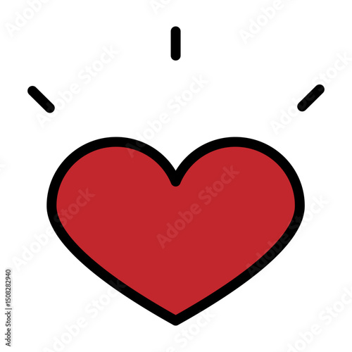 Emotional Heart Vector Filled Icon Design