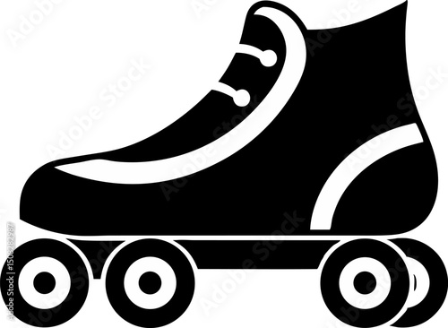 Roller Skate Silhouette Vector Illustration 