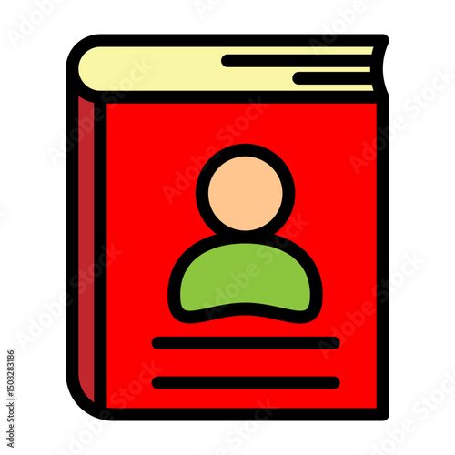 Biography Book Vector Filled Icon Design