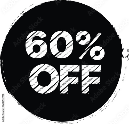 Sale up to 60 percent off isolated sticker icon