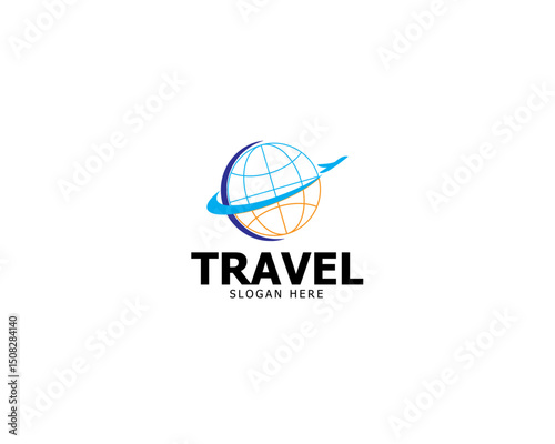 Travel Agency Logo Design Flying Plane Travel Destination Logotype