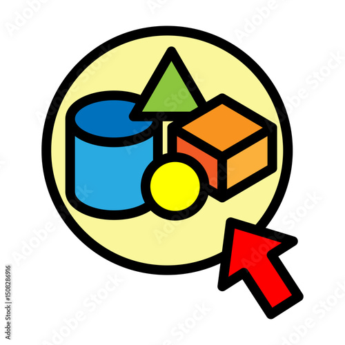 Click Elements Vector Filled Icon Design