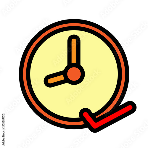 Execution Time Vector Filled Icon Design