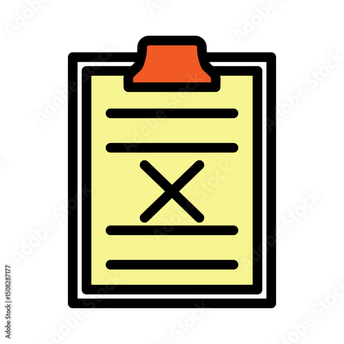 Test Fail Vector Filled Icon Design