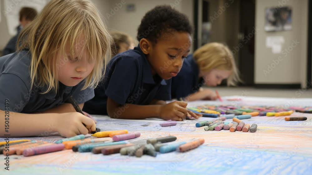 Fototapeta premium mother and daughter painting
