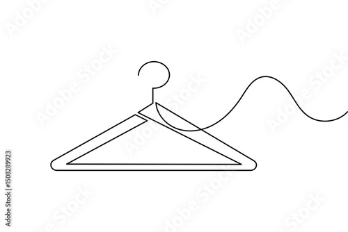 Clothes hangers continuous line drawing isolated on white background