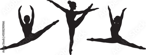  movement, dance, figure, icon, vector, outline, silhouette, clipart, graceful, form, flat, minimal, design, artistic