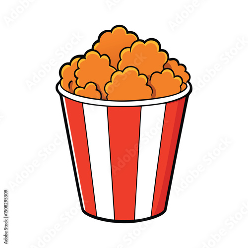 Bucket of chicken nuggets vector on white background