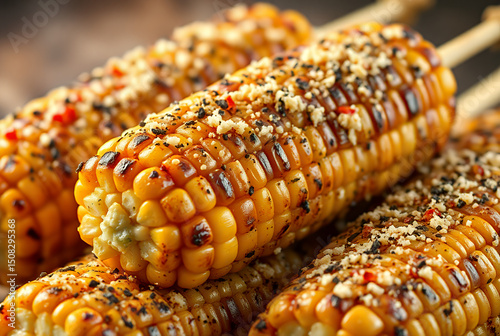 A smoky street food favourite with zesty and spicy toppings on roasted corn