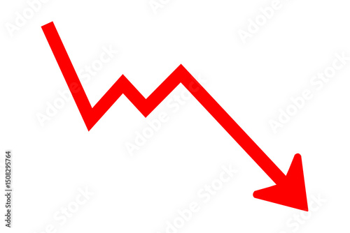 Bild auf Leinwand down trend red arrow business graph going down represent business trading share