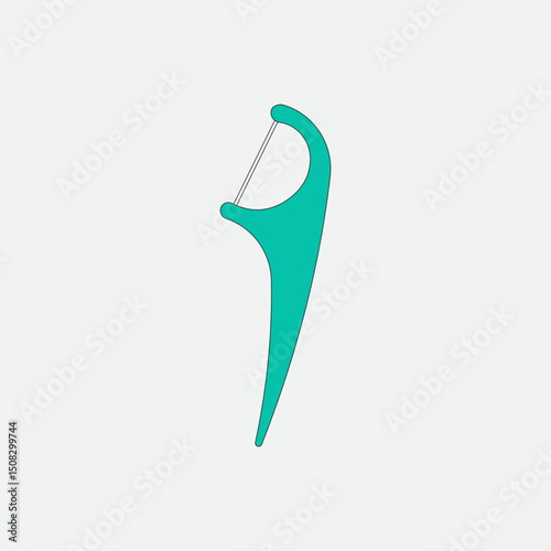 Dental floss vector illustration on grey background