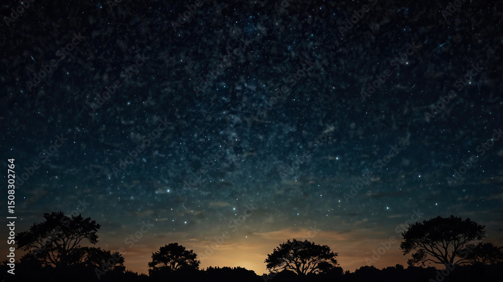 Fototapeta premium 夕暮れの空に星が輝く