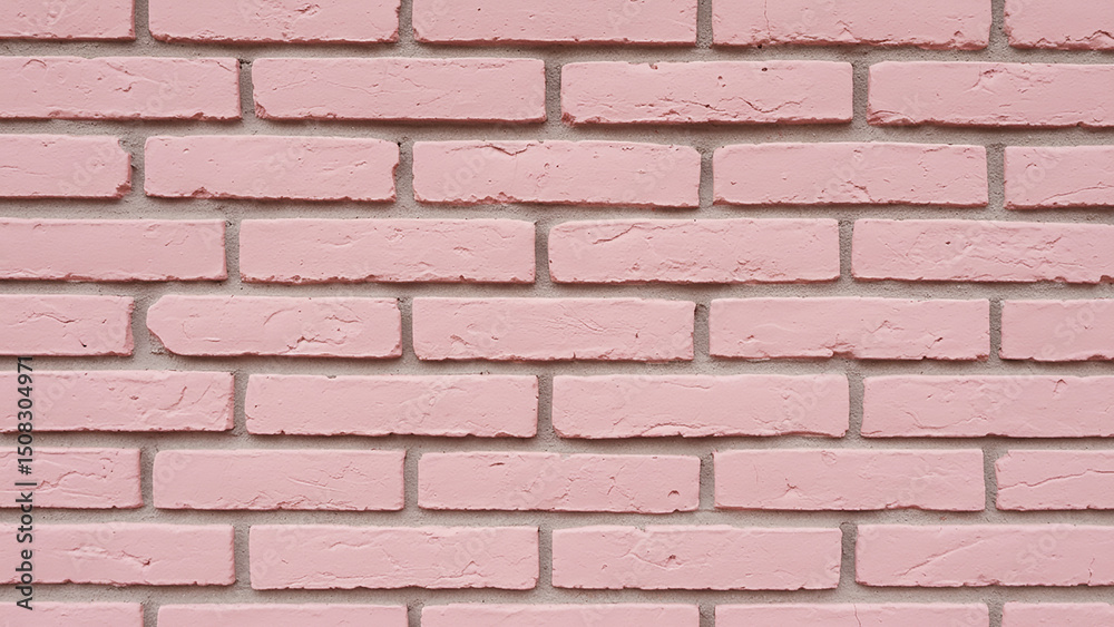 Obraz premium Pink Brick Wall Texture with Rough Surface Close-Up,Background