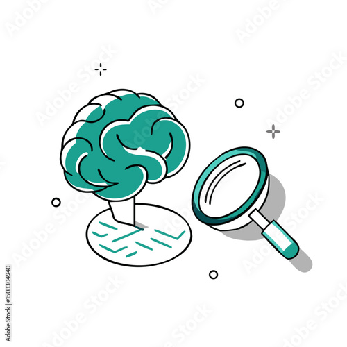 Brain Research Icon for Scientific Presentations, Medical Education, Neuroscience Websites, Academic Publications and Cognitive Study Applications